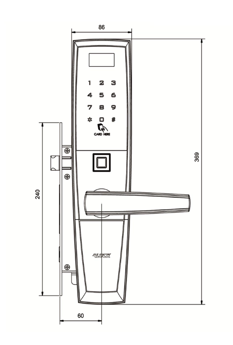 اجزا و قطعات تشکیل دهنده دستگیره دیجیتال ALOCK مدل 116NF